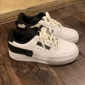Nike Air Force I size 7 Type White Black Volt